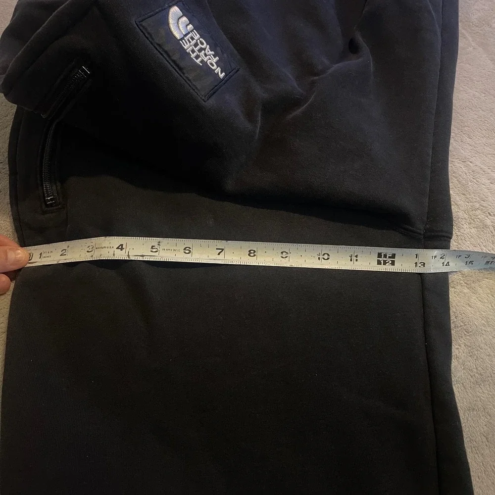 The North Face Sweatpants Men Large Black Fleece Joggers Logo Zip Pockets Casual